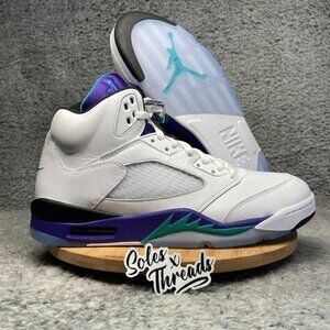 Air Jordan 5 Retro 'Grape 2025' Size 12.5 Men White Emerald Purple HQ7978-100